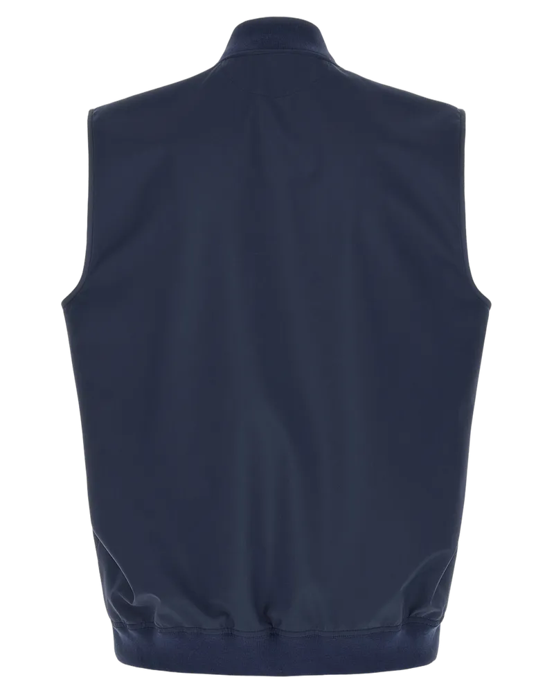 Brunello Cucinelli Men Blue Polyester Sleeveless Jacket Clothing Blue