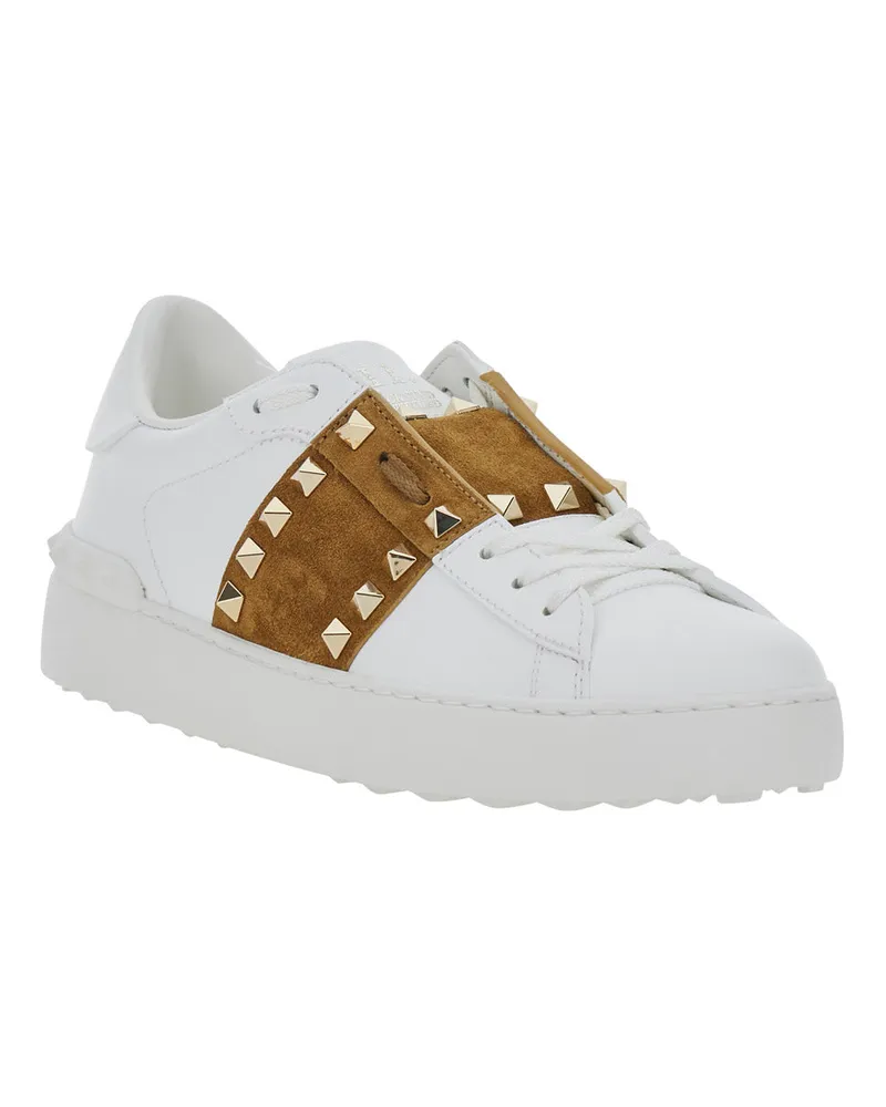 Valentino Garavani Women's Sneakers Rockstud Untitled White Leather Calf Trainers White
