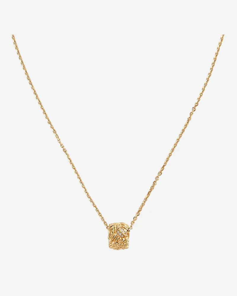 Bottega Veneta Women's Pendant Necklace Plait Gold Silver Gold