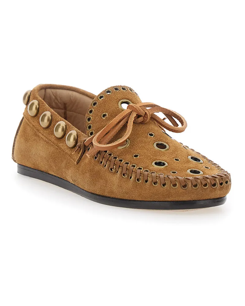 Isabel Marant Women's Loafers Lolly Brown Suede 