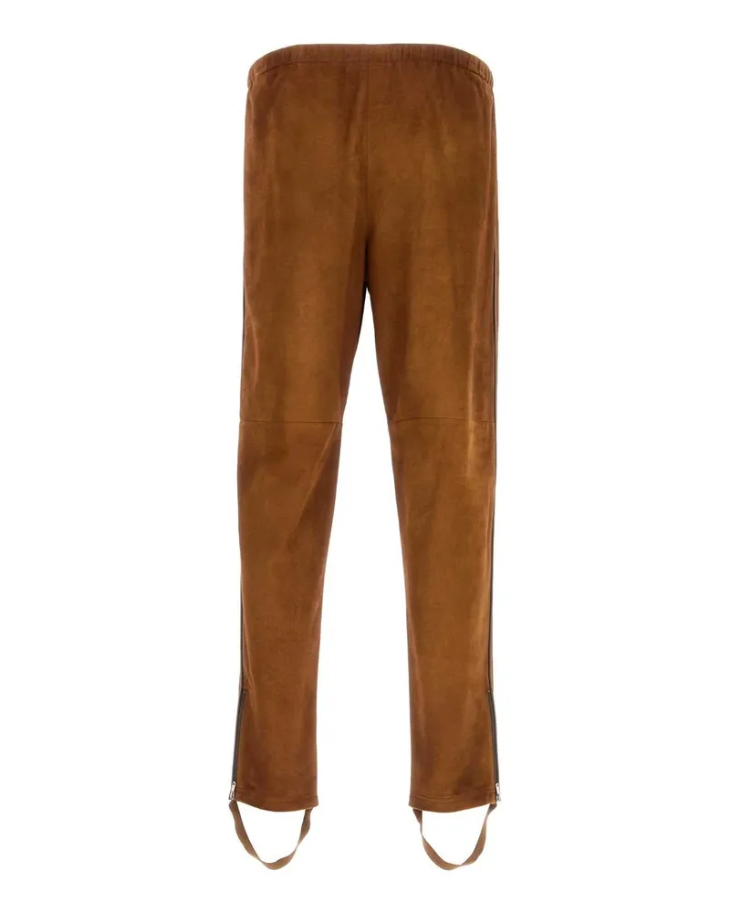 Prada Men's Caramel Suede Pant Cognac Agnello Pantaloni Brown