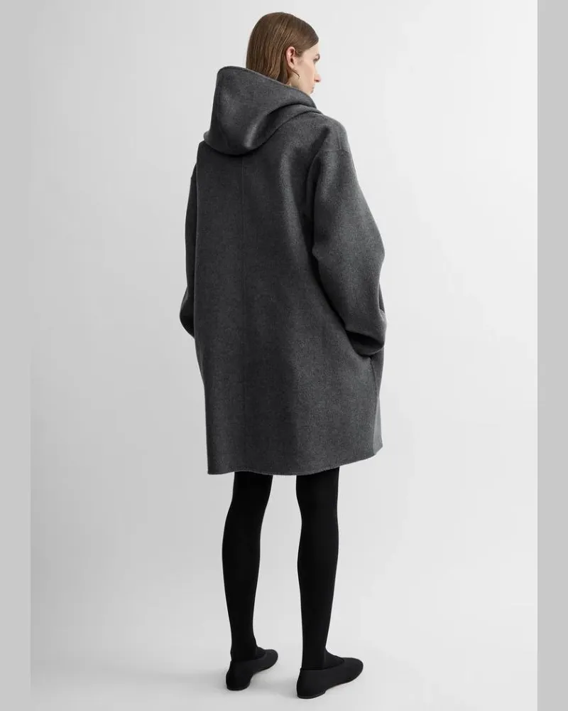 Totême Wool Blend Coat — Charcoal Charcoal