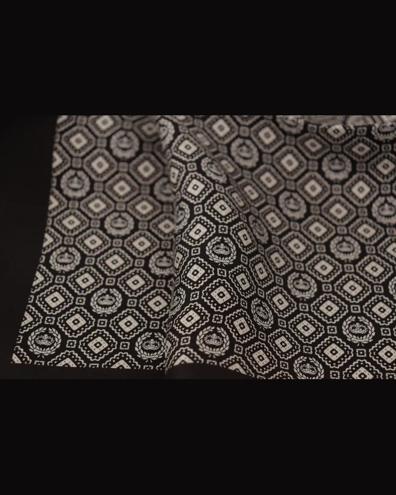 Dolce & Gabbana Men's Black Patterned Dg Logo Square Handkerchief Scarf Silk Black