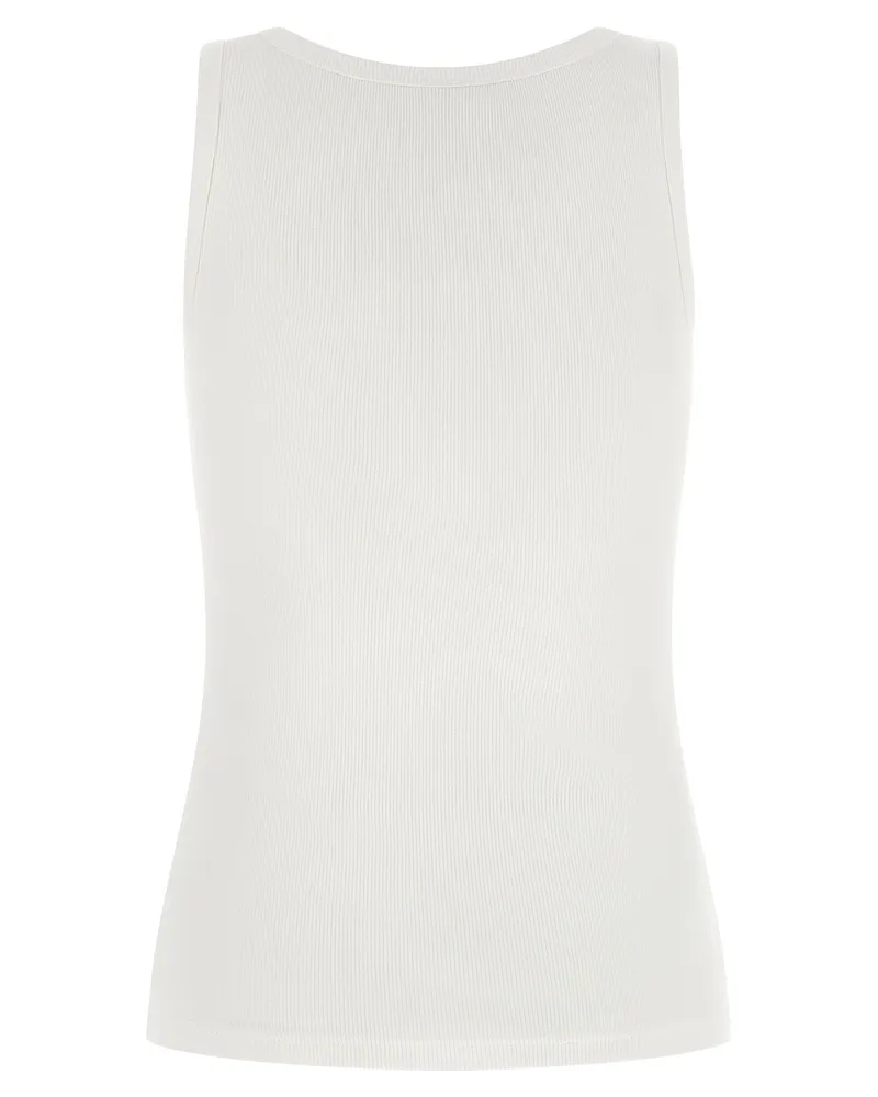Courrèges Ribbed Cotton Tank Top — White White