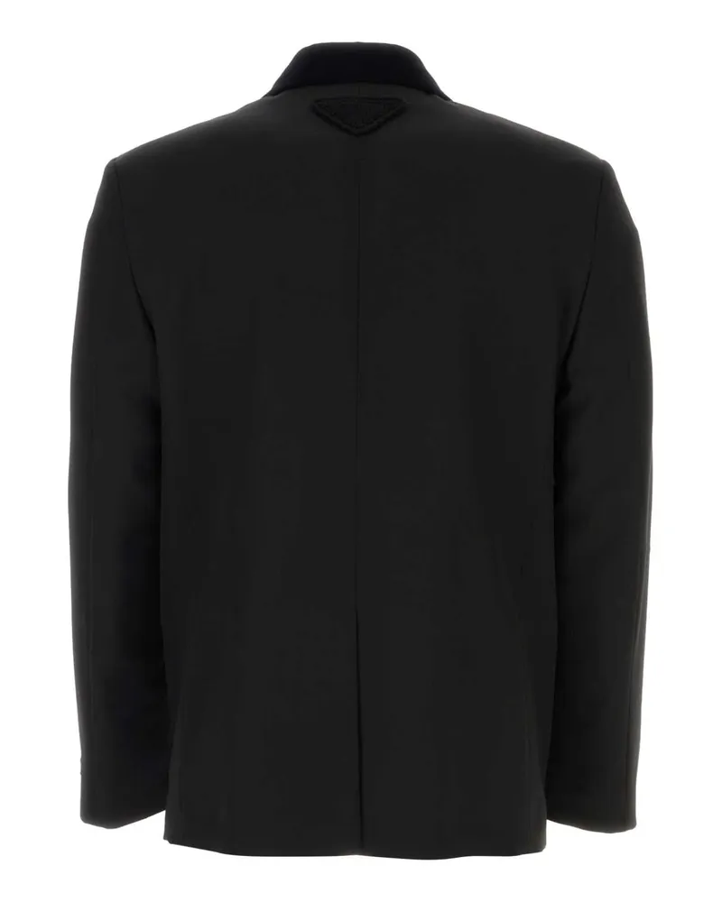 Prada Men's Double-Breasted Wool Blazer Black Blazers Black