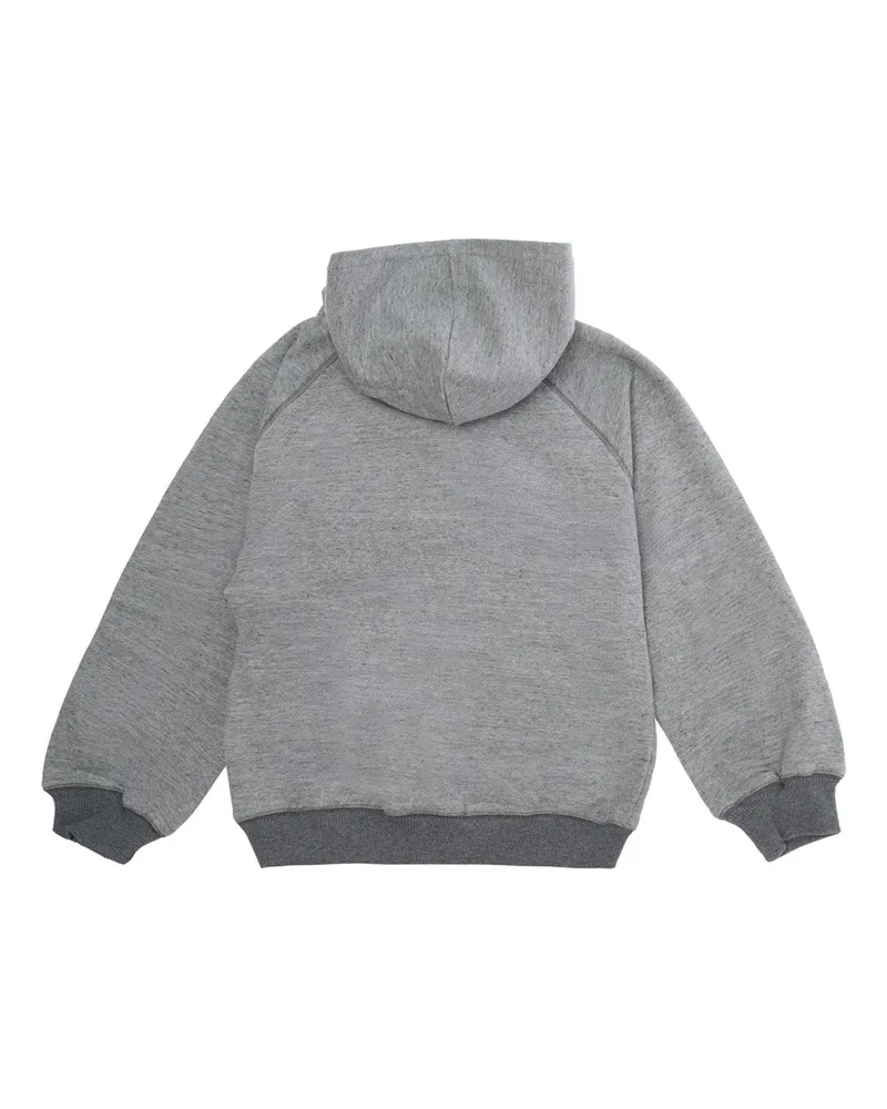 Chloé Logo-Embroidered Cotton Hoodie — Gray Gray
