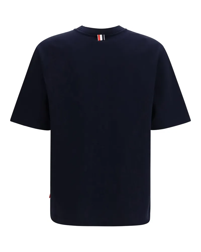Thom Browne Colorblock with 4-Bar Detail T-Shirt — White 