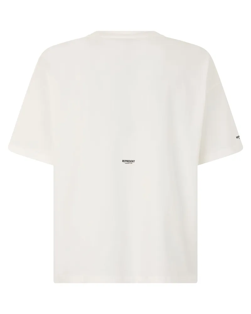 REPRESENT Men's T-Shirt With Chest Logo White Flat Cotton T-Shirts And Polos White