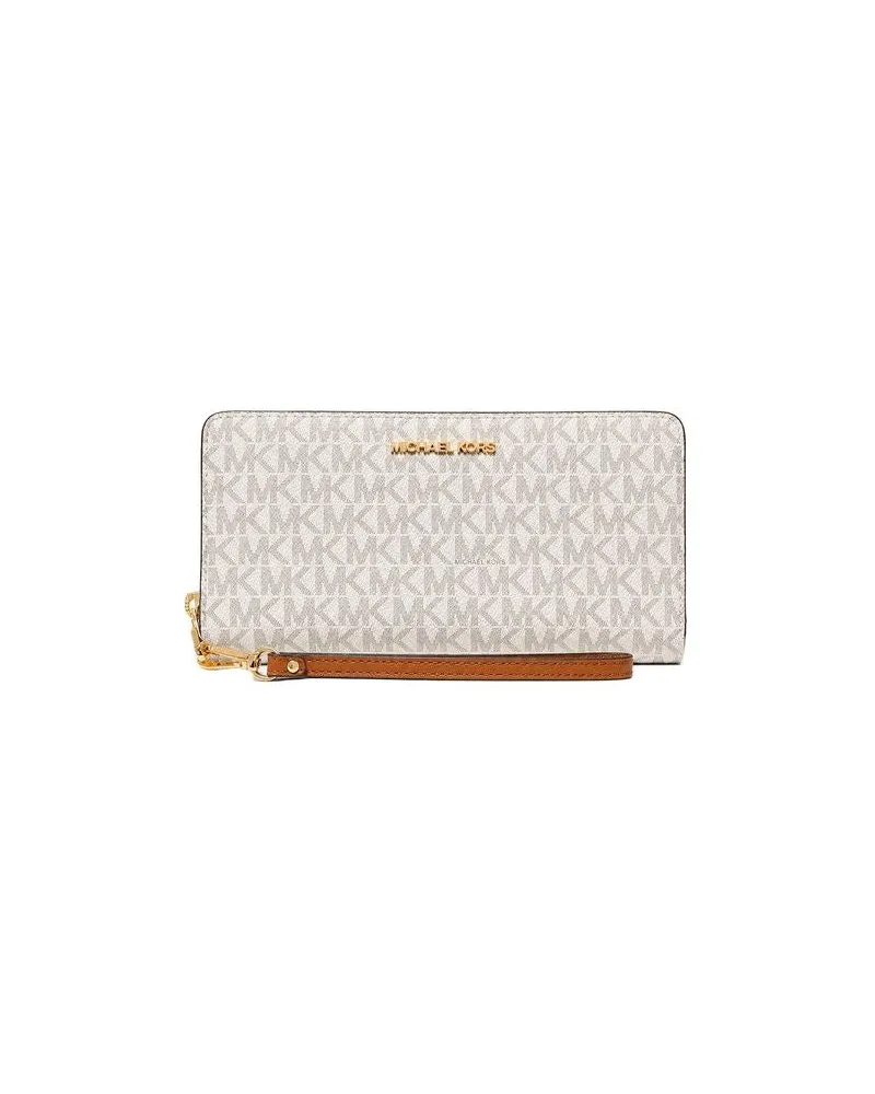 Michael Kors Logo Coated Canvas Wallet — Beige Beige