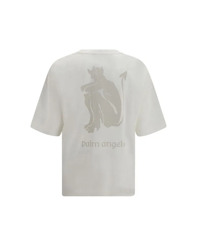 Palm Angels Men's White Cotton T-Shirt White