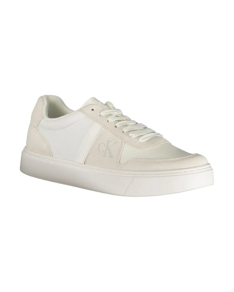Calvin Klein Lace-Up Polyester Sneaker — White White