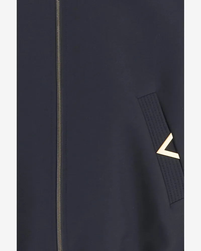 Valentino Garavani Men's Wool Blend Jacket Navy Polyester Navy