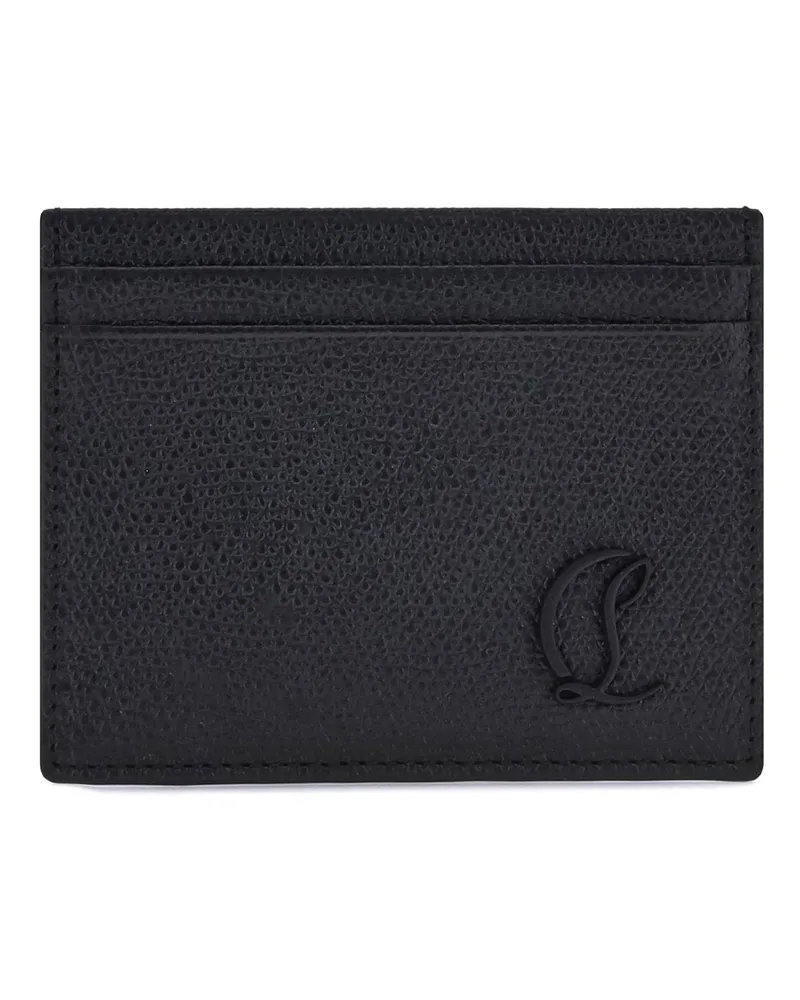 Christian Louboutin Men's Card Holder Logo Black Calf Leather Umbrellas Accessory Black