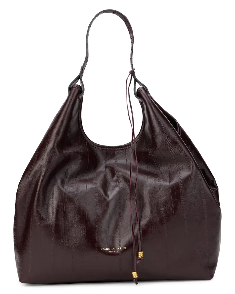 Gianni Chiarini Women's Leather Tote Bag Antique Ruby Calfskin Brown