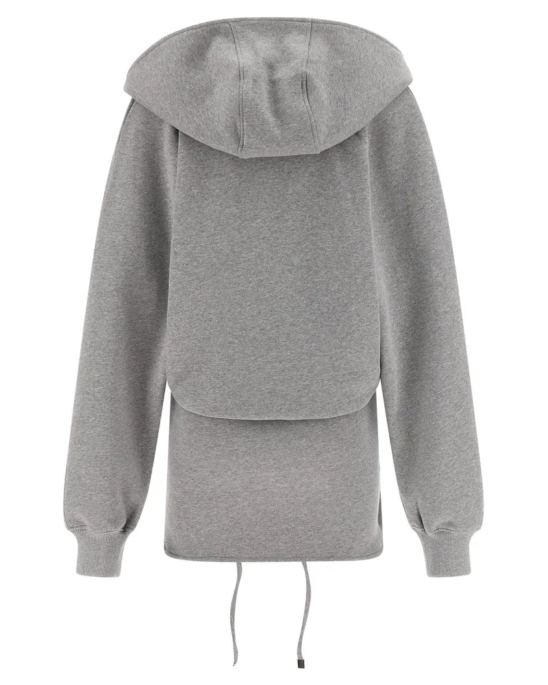 ATTICO Hooded Fleece Mini Hoodie — Gray Gray