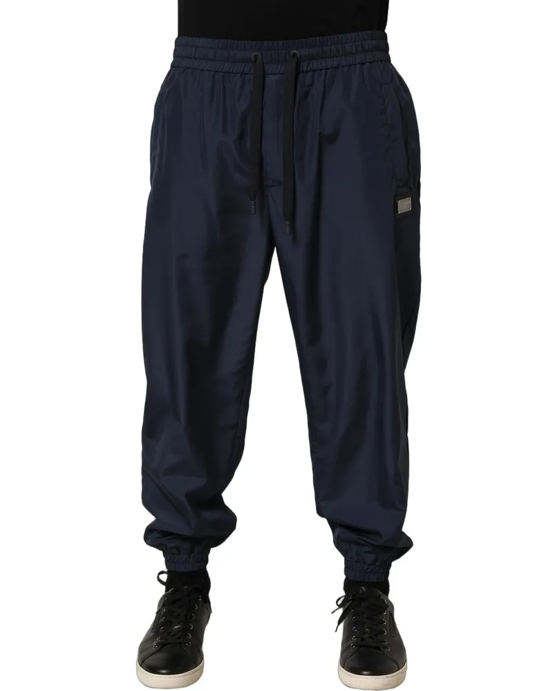 Dolce & Gabbana Men's Dark Blue Polyester Jogger Sweatpants Pants Navy
