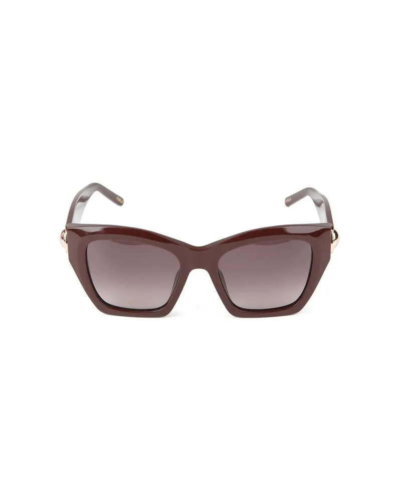 Furla Women's Sunglasses Glossy Full Brown Acetate Eyewear Brown