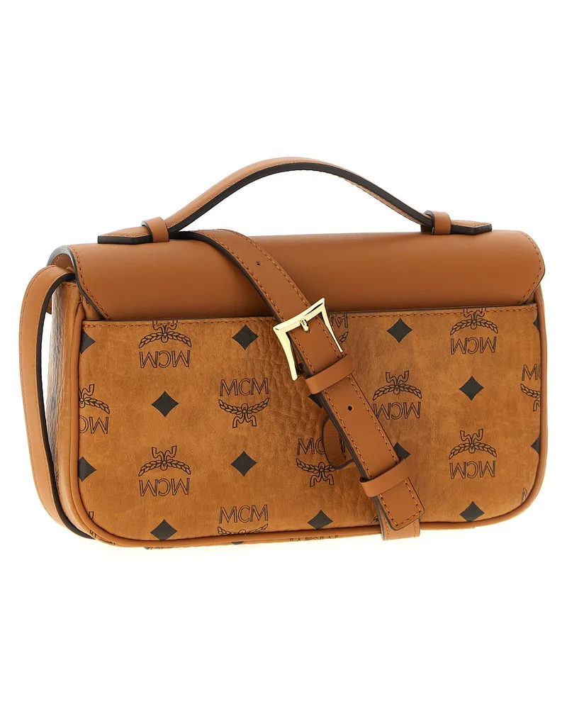 MCM Tracy Leather Shoulder Bag — Cognac Cognac