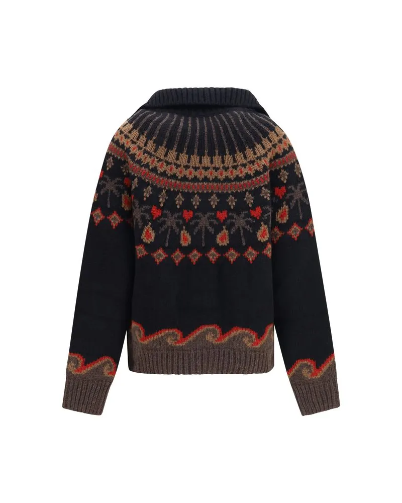 Alanui Women's Multicolor Wool Oves Aries Cardigan Clothing Black