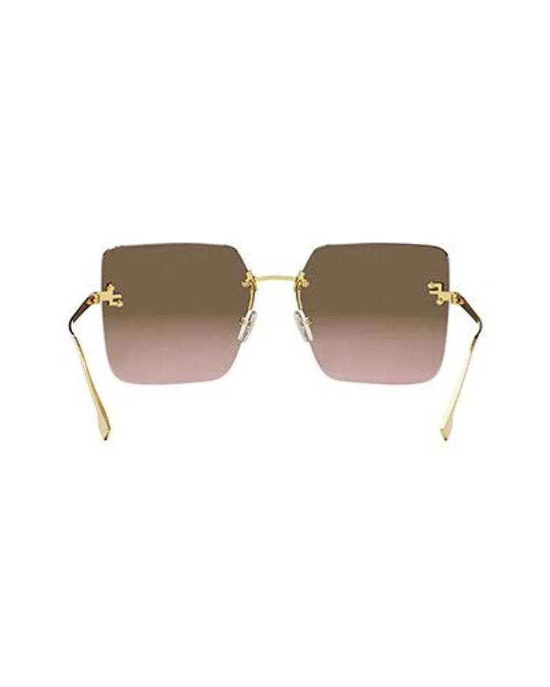 Fendi Women's Sunglasses Brown Metal Gold
