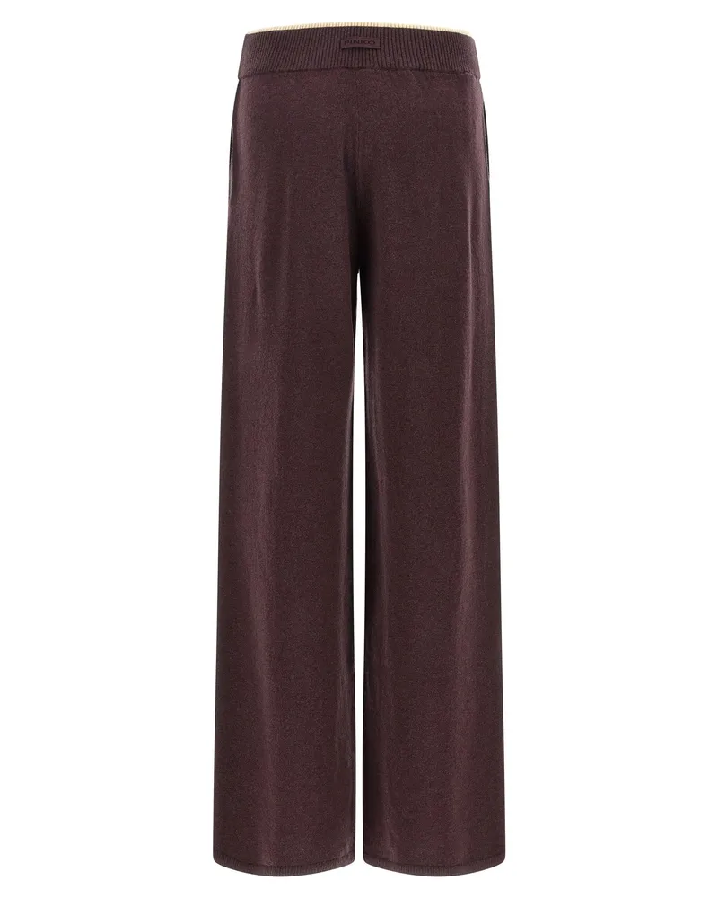Pinko Wool-Cashmere Knit Trousers — Purple Purple