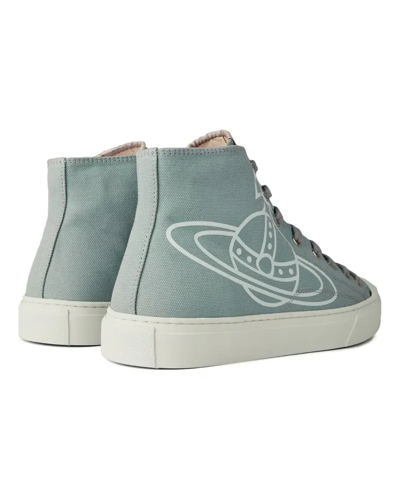 Vivienne Westwood Men's Plimsoll Logo High-Top Sneakers Grey Shoes Gray