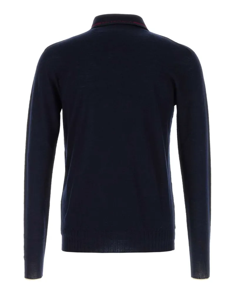 Balenciaga Wool Knit Polo Shirt — Navy Navy