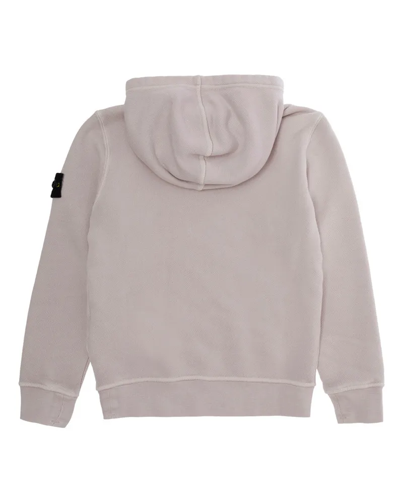 Stone Island Logo-Patch Cotton Hoodie — Pink Pink