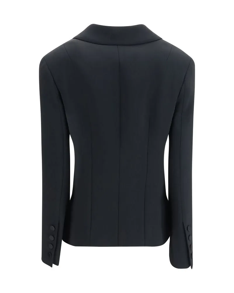 Ermanno Scervino Double-Breasted Viscose Blazer — Black Black