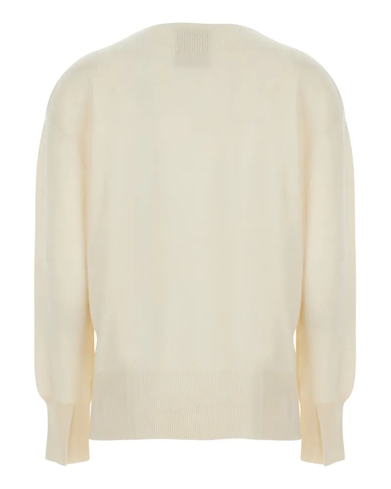 Semicouture Women's Sweater Candy White Wool Cashmere Tops Top White