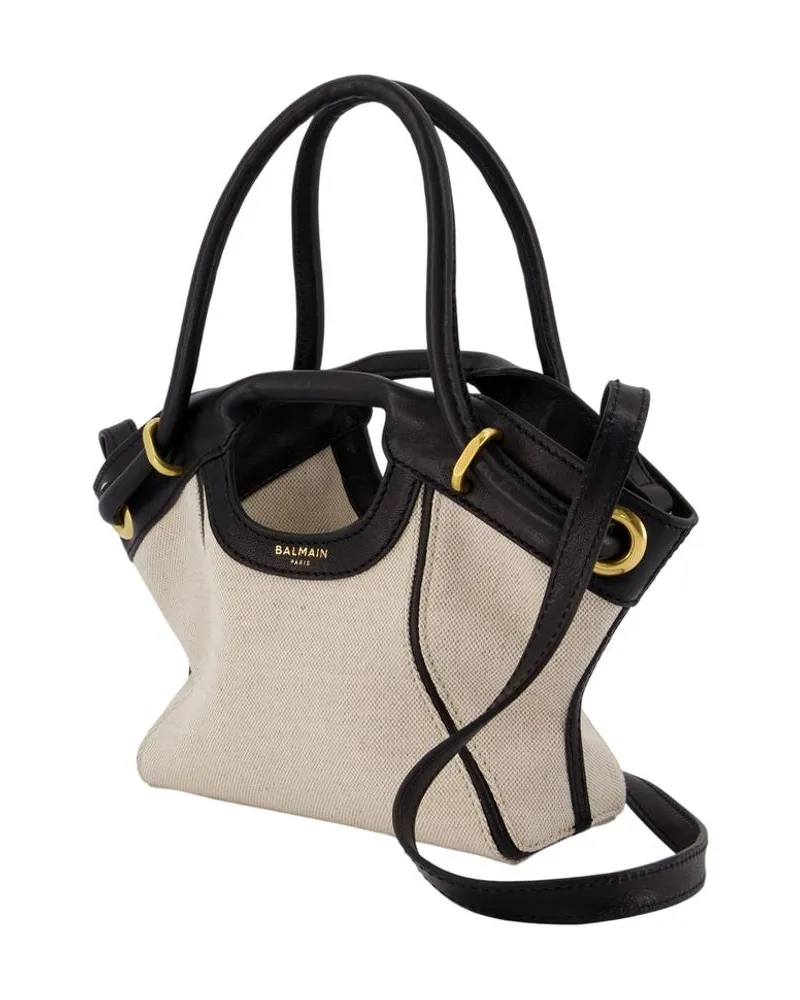 Balmain Women's Tote Small -  Leather Ivory Lambskin Bags Handbags-Purses Beige
