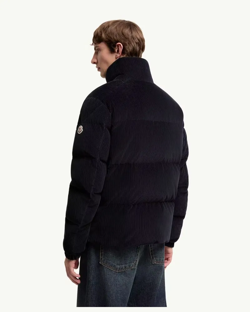 Moncler Quilted Corduroy Down Jacket Bleu
