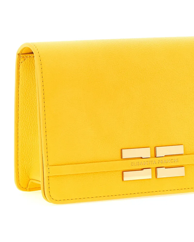 Elisabetta Franchi Leather-Effect Shoulder Bag — Yellow Yellow
