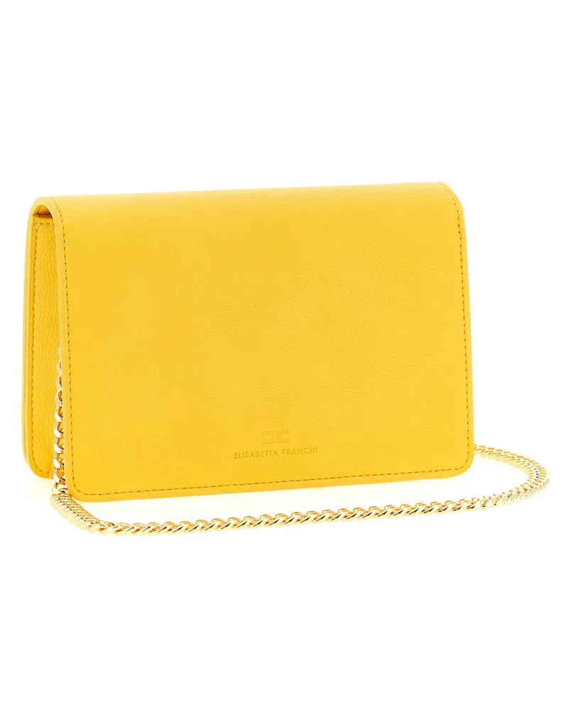Elisabetta Franchi Leather-Effect Shoulder Bag — Yellow Yellow