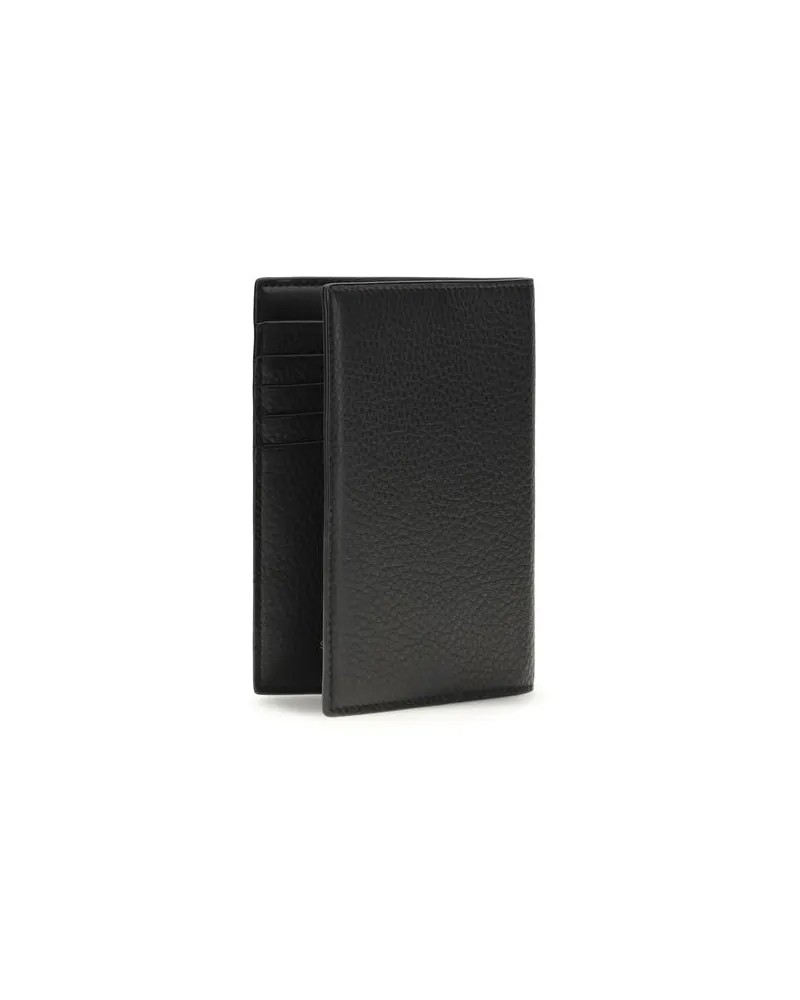 Saint Laurent Men's Black Calf Leather Bos Taurus Wallet Black