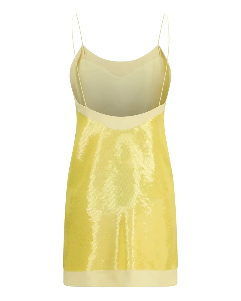 Gucci Women's Sequined Mini Dress Soft Yellow Acetate; Viscose Yellow