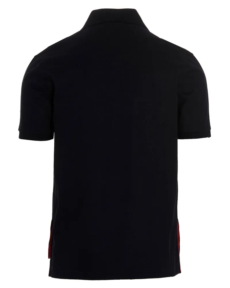 Thom Browne Piqué Cotton with RWB Trim Polo Shirt — Black Black