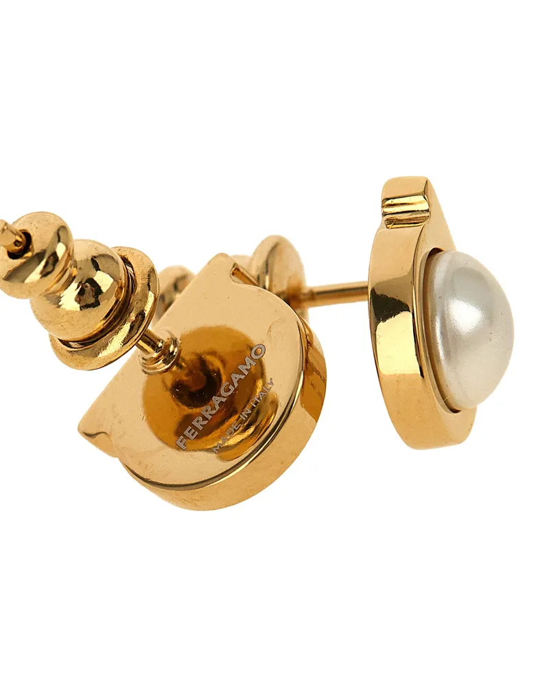 Ferragamo Gancini Earrings — Gold Gold