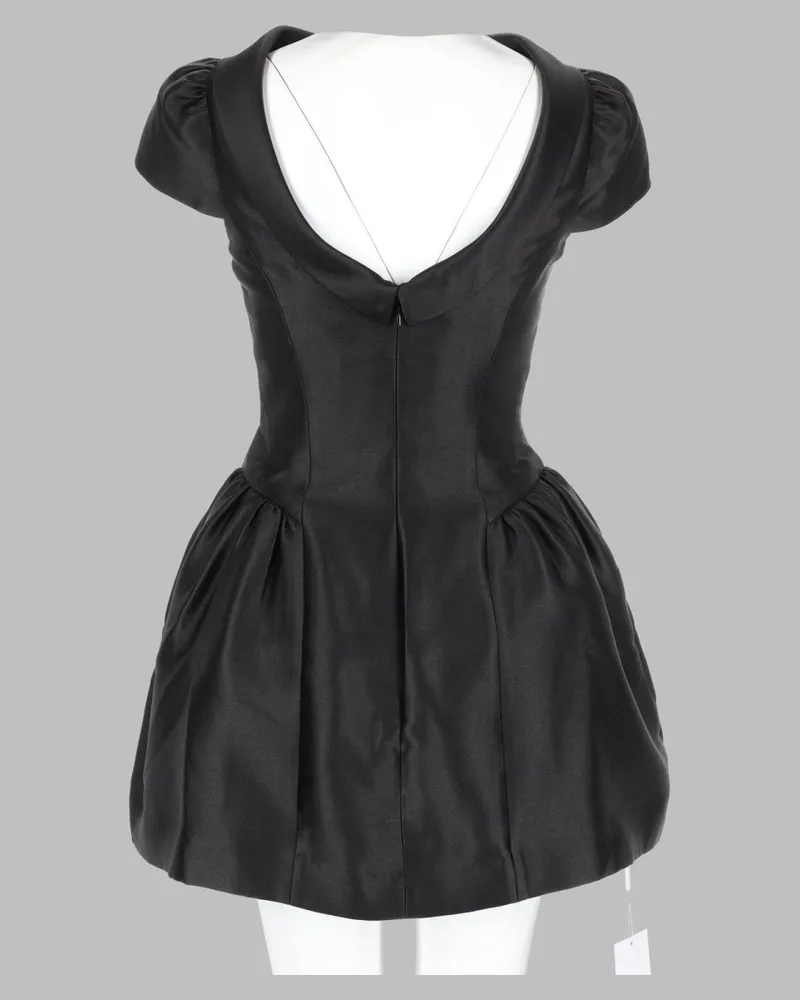 Self-Portrait Taffeta Mini Dress — Black Black