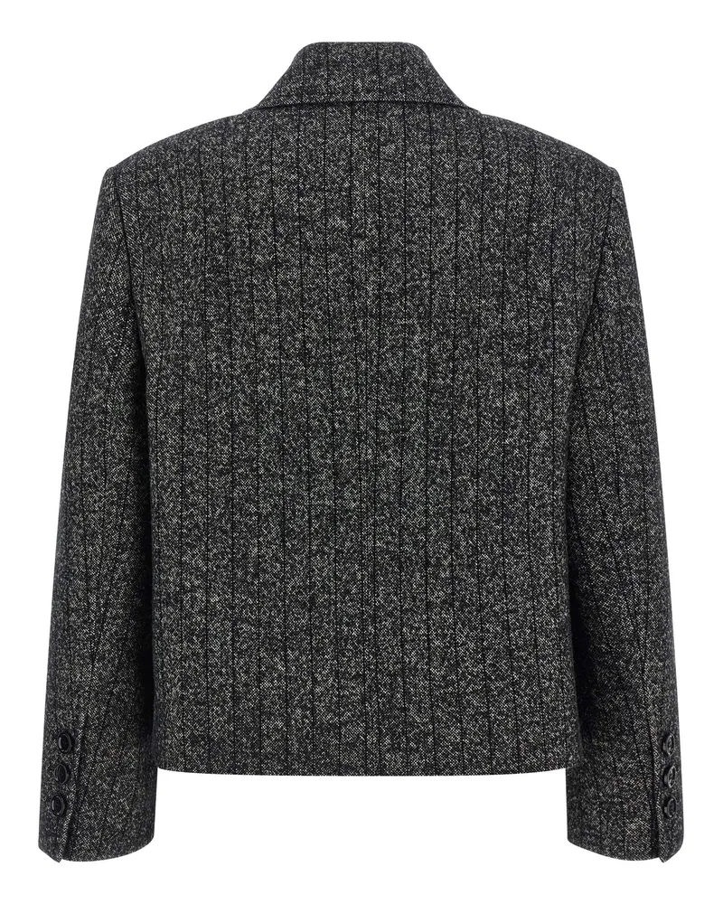 Dolce & Gabbana Women's Bicolor Elastane Blazer Clothing Gray