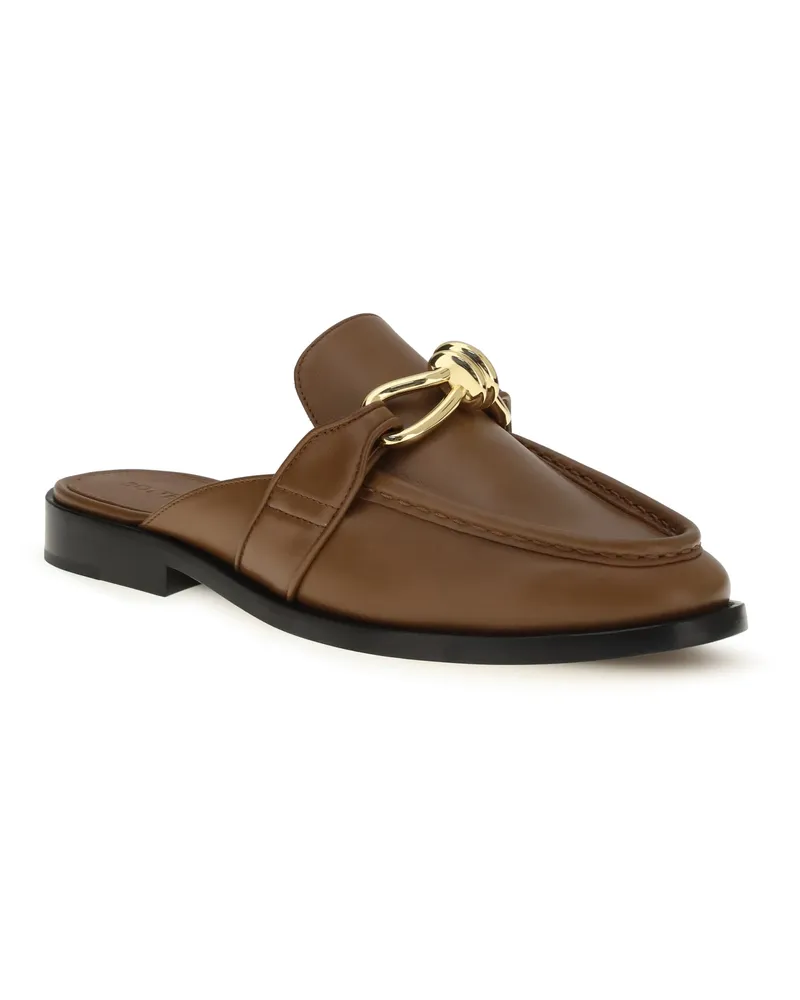 Bottega Veneta Women's Loafers Astaire Calf Leather New Amber Sandal Brown