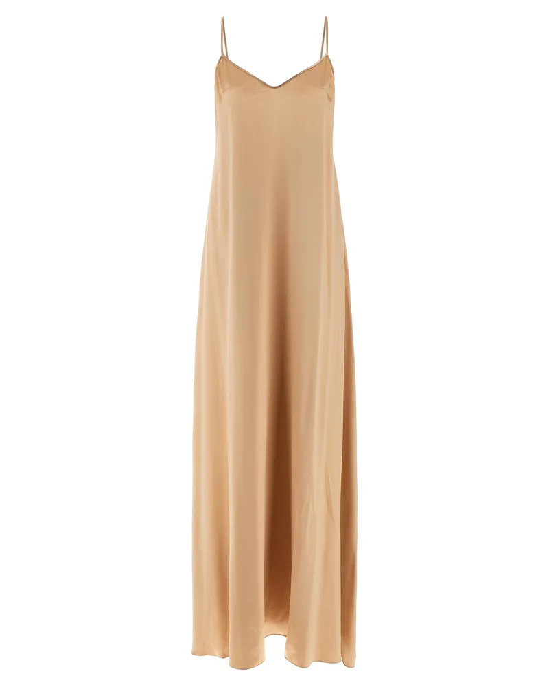 Ferragamo Viscose Maxi Dress — Beige Beige