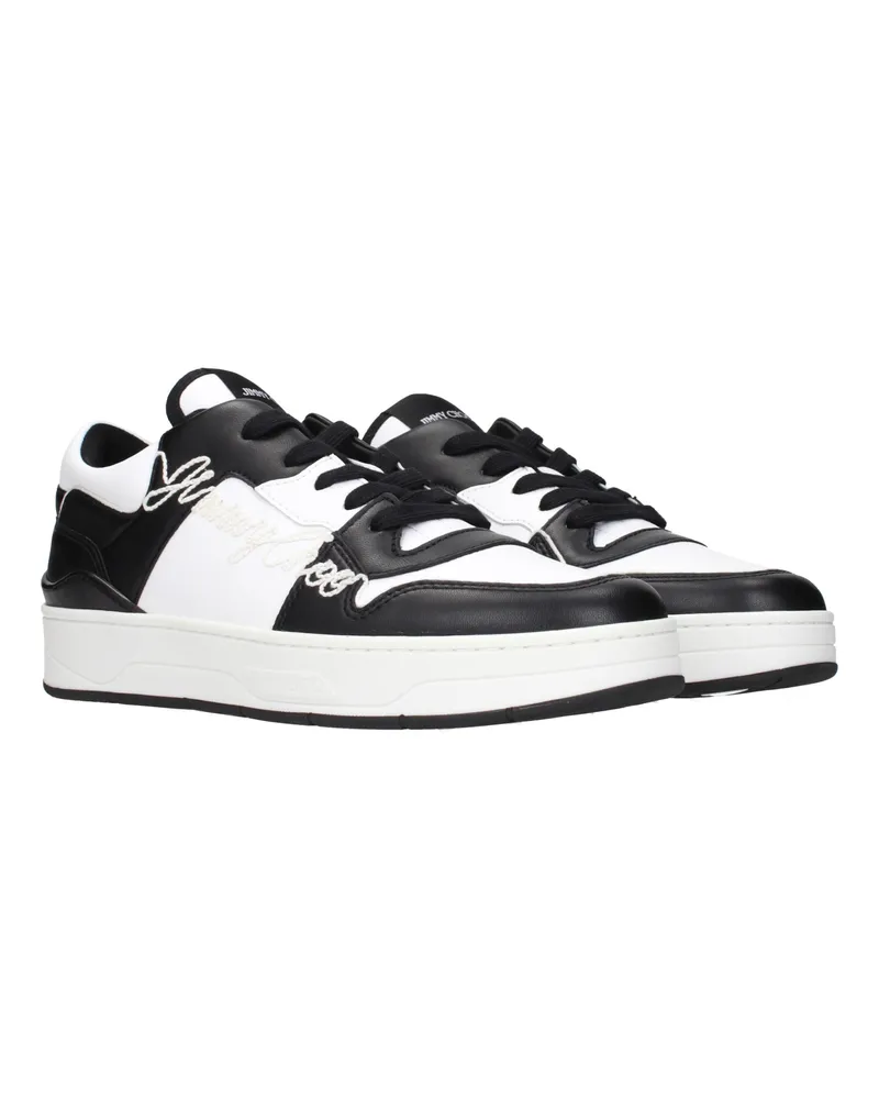 Jimmy Choo Men's Black Leather Sneakers Black