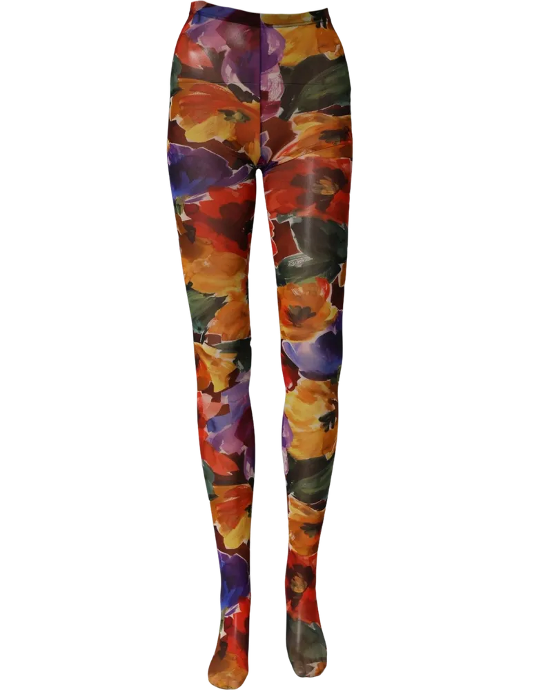 Dolce & Gabbana Floral Nylon Tights — Multicolor Multicolor