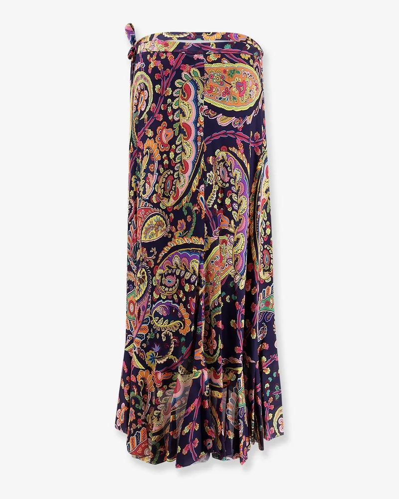 Etro Women's Multicolor Viscose Skirt Navy