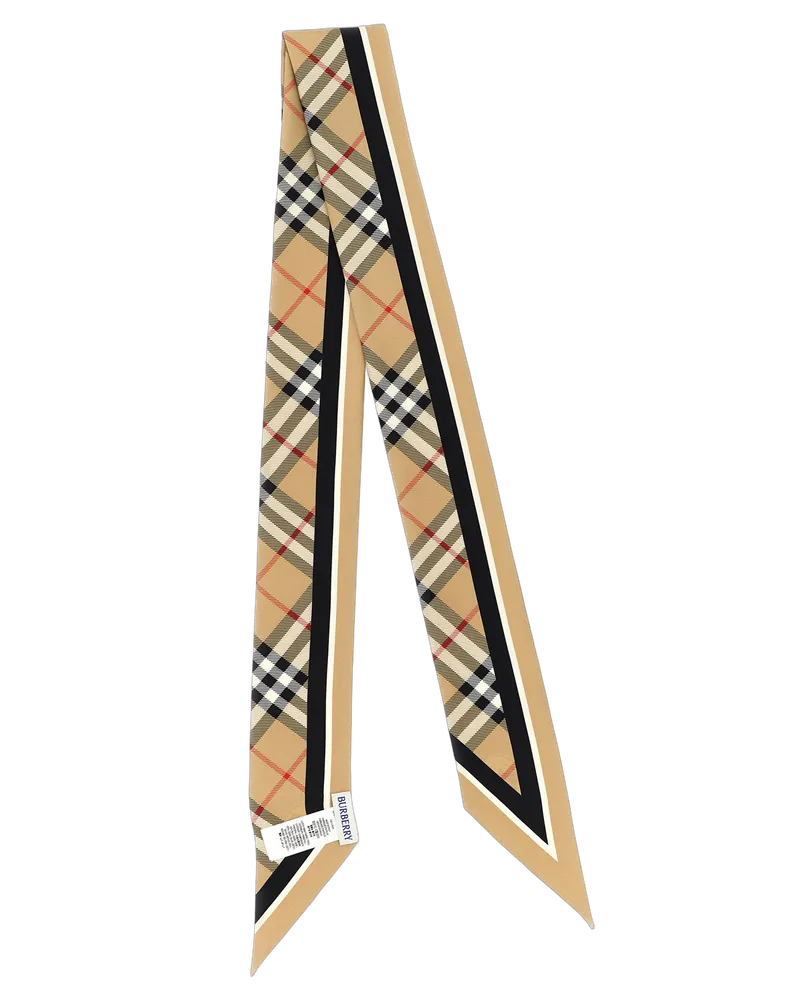 Burberry Women's Beige Satin Foulard Accessory Beige