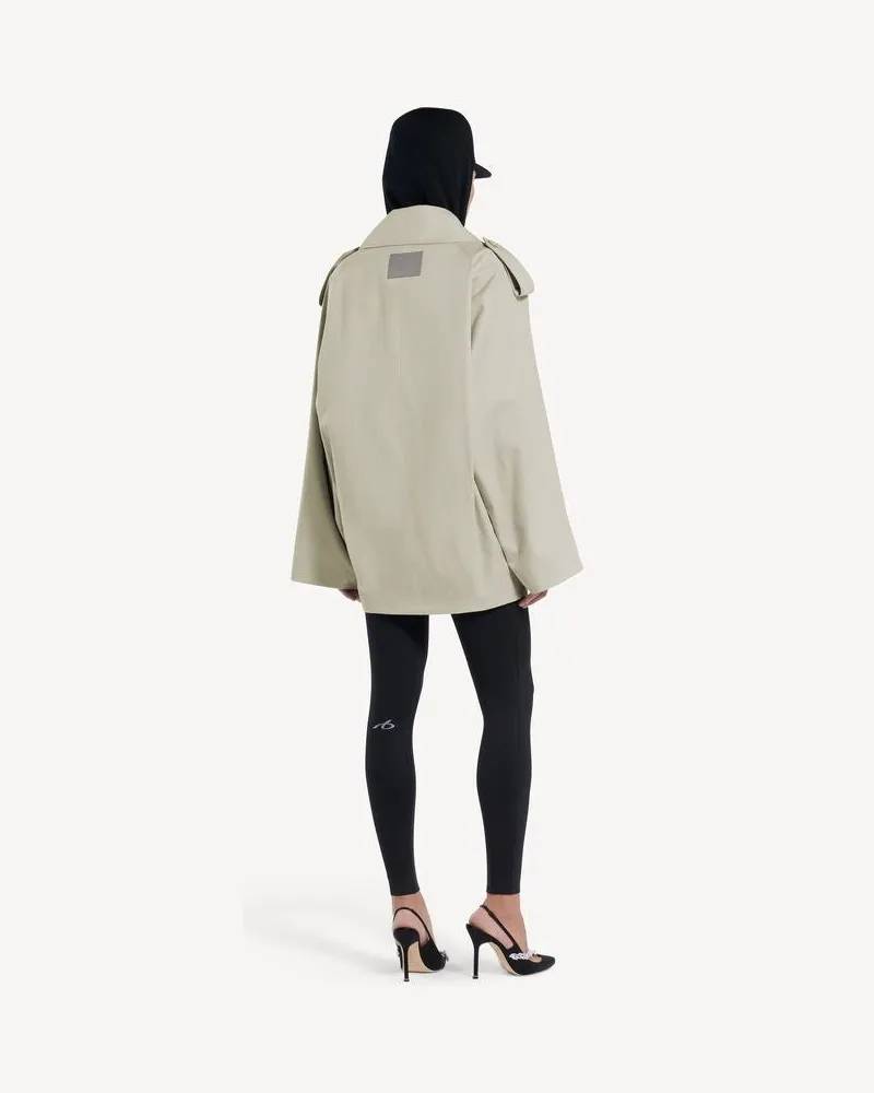 Balenciaga Double-Breasted Cotton Blend Trench Coat — Beige Beige