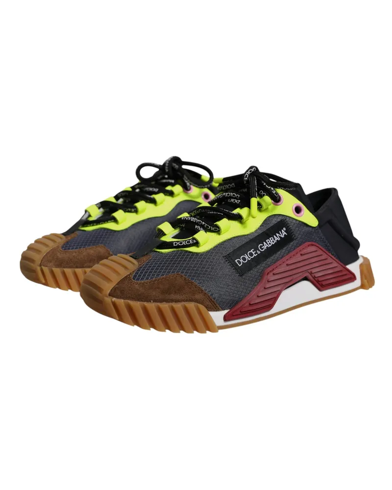 Dolce & Gabbana Men's Multicolor Nylon Low Top Ns1 Sneakers Shoes Elastane Leather Multicolor