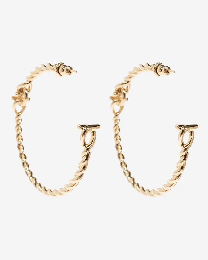 Ferragamo Women's Brass Hook Earrings Gold Gold