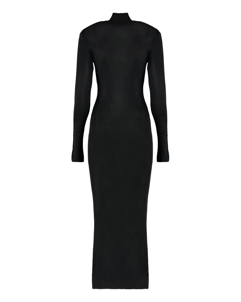 Self-Portrait Women's Knitted Maxi-Dress With Cut-Out Detail Black Viscose Black